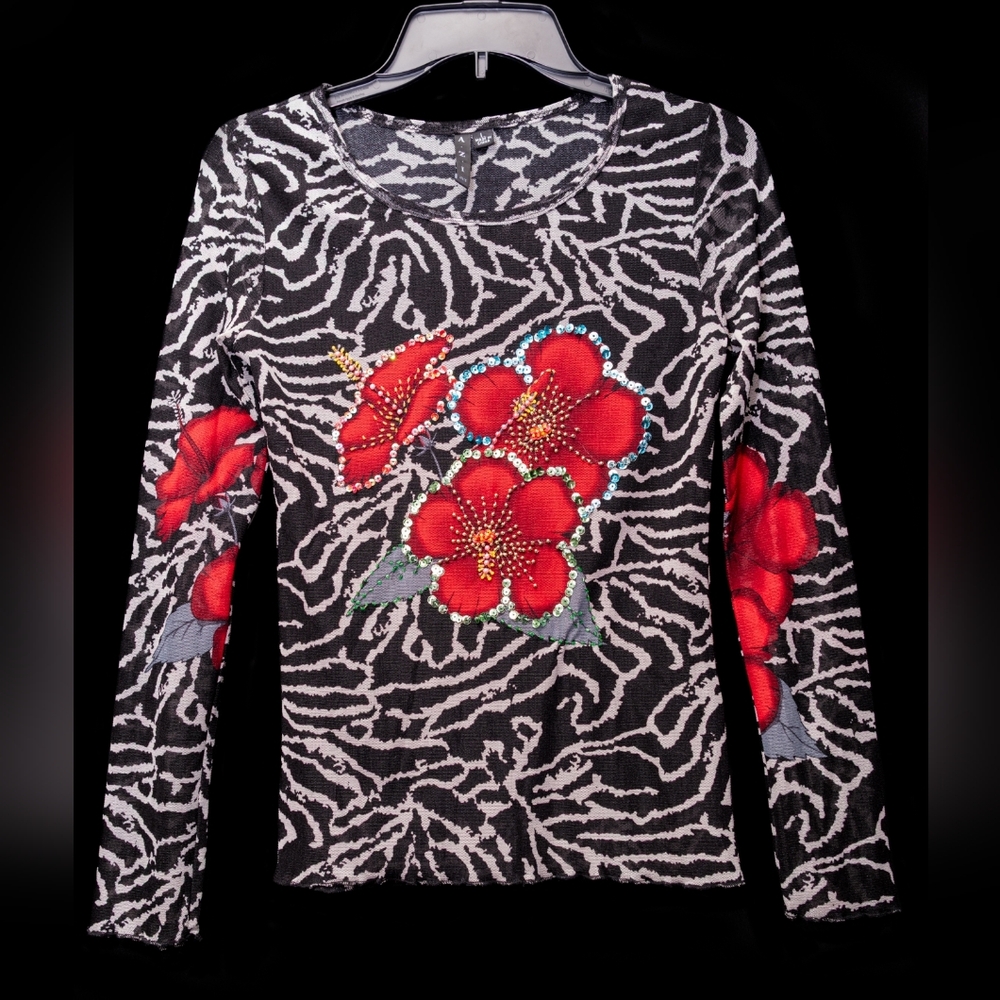 Y2K AZI Jeans Embelished Top L